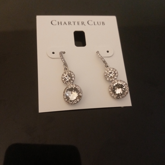 Charter Club Crystal & Stone Halo Drop Earrings - Picture 3 of 4